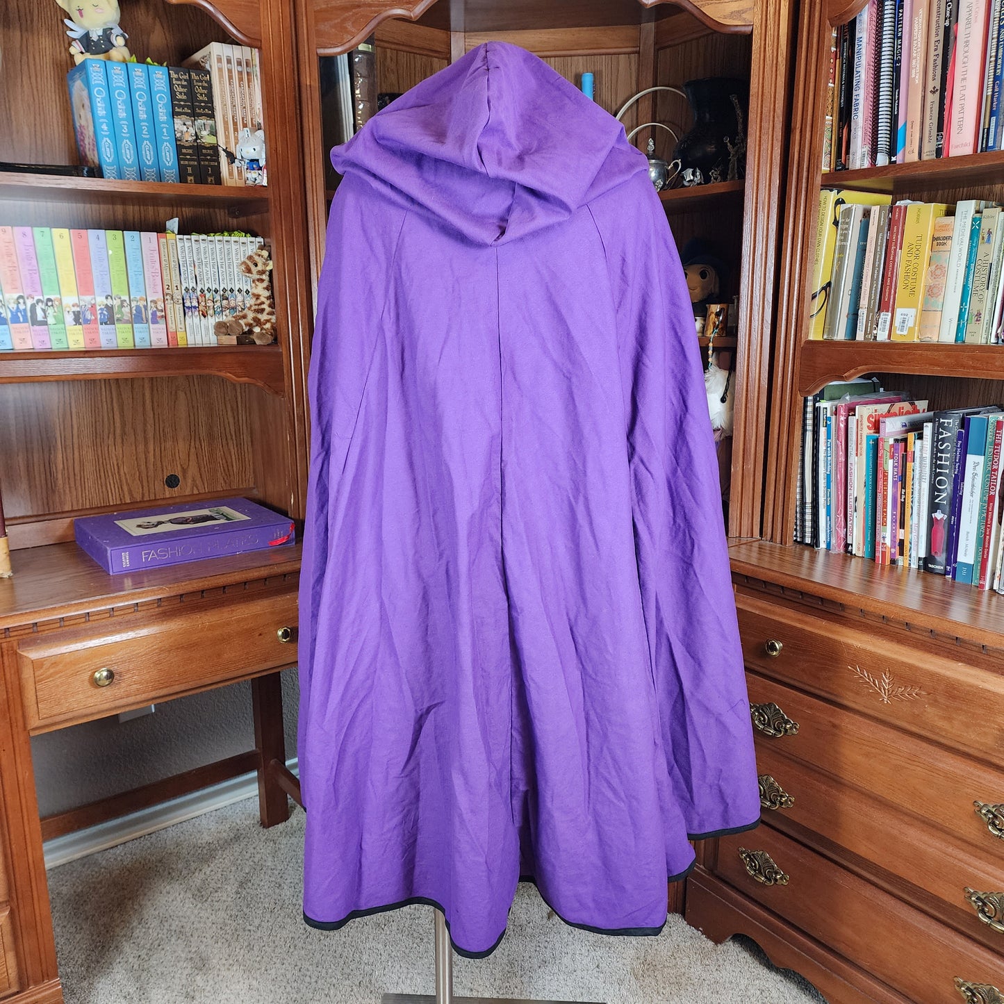 Traveler's Cloak- Royal Purple with Grey Lining