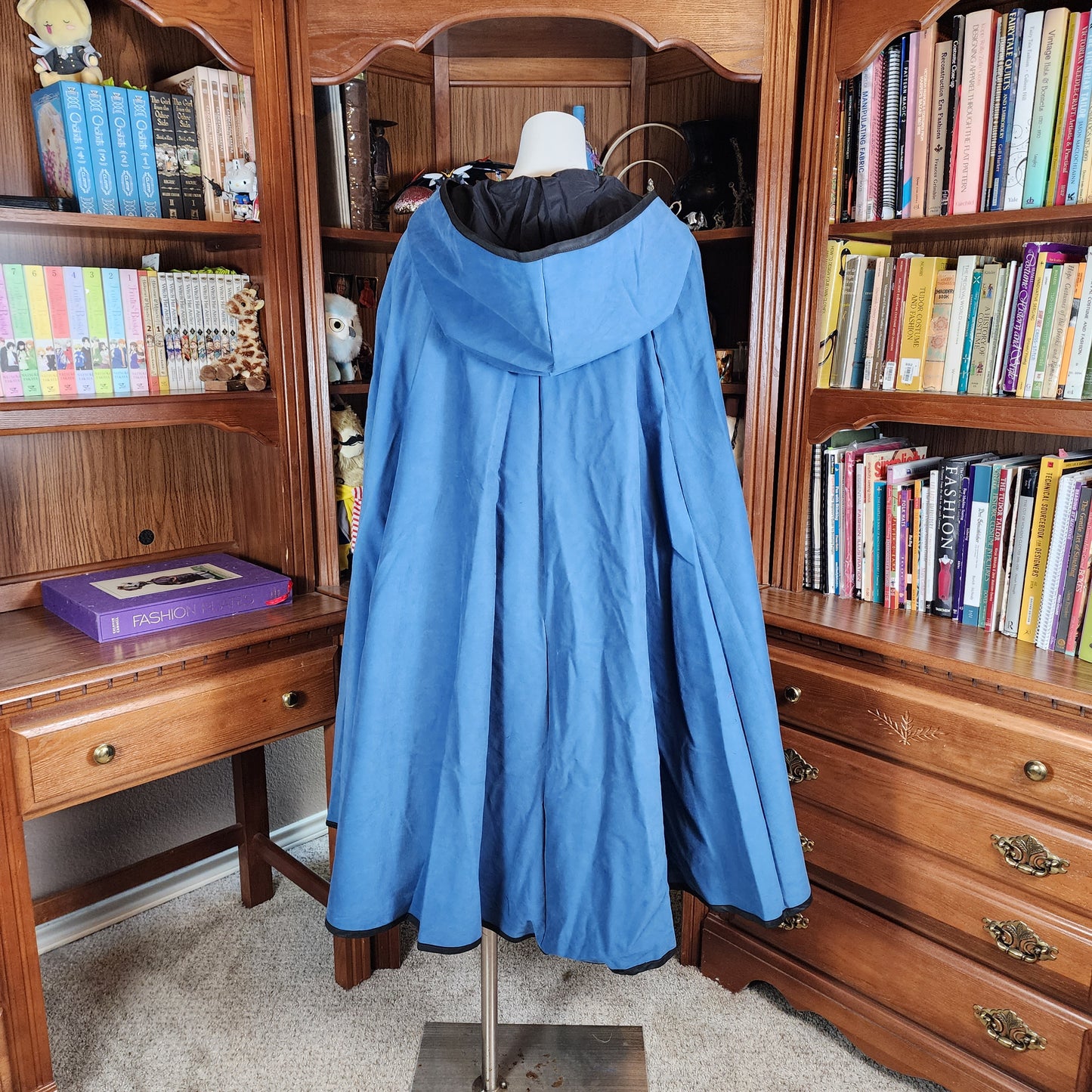 Traveler's Cloak- Slate Blue with Black Lining
