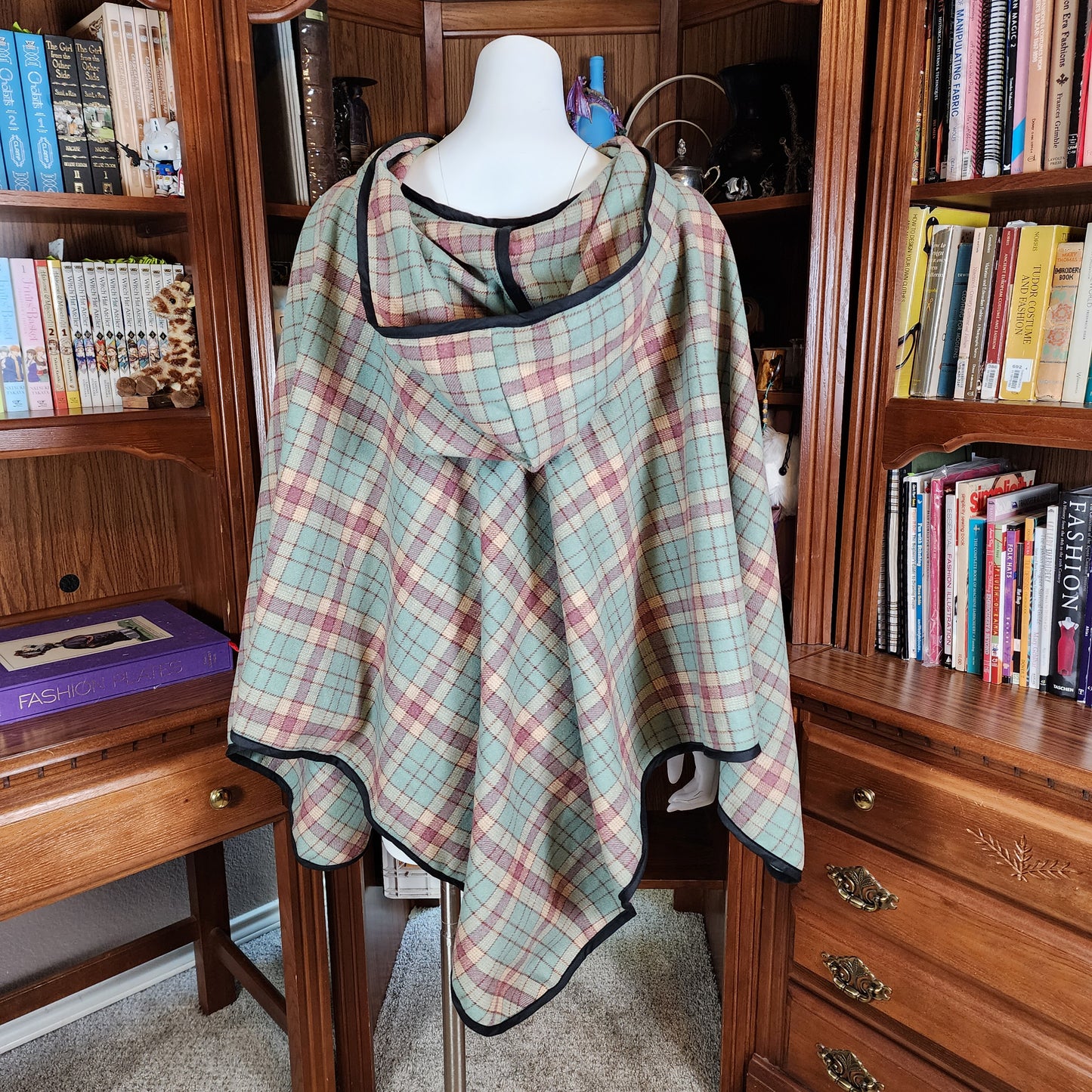 Apprentice Adventurer Cloak- Sage Green Plaid