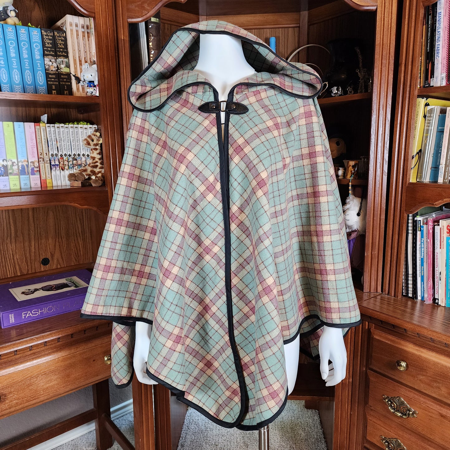 Apprentice Adventurer Cloak- Sage Green Plaid
