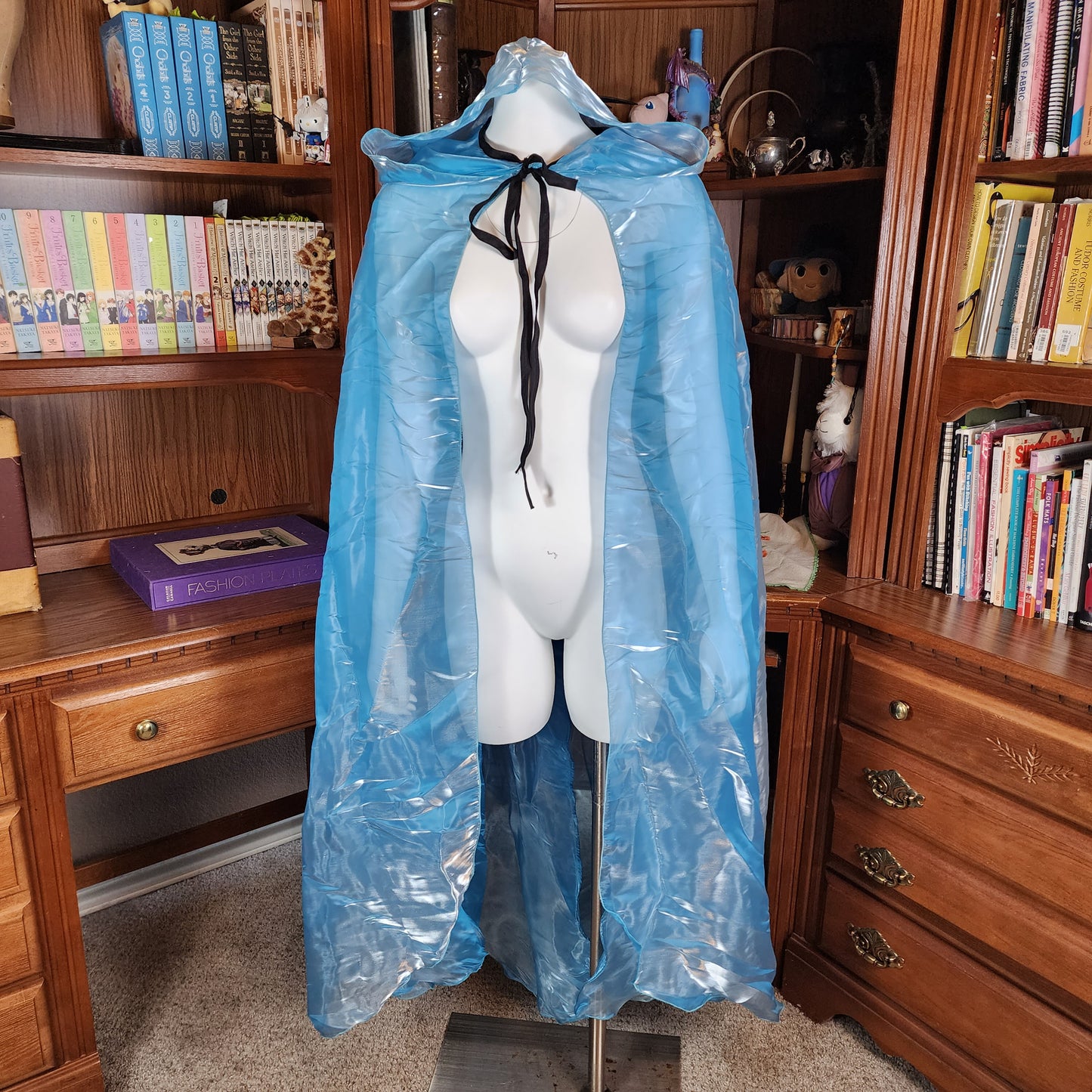 Fae Shimmer Cloak- Aqua Iridescent Metallic Organza