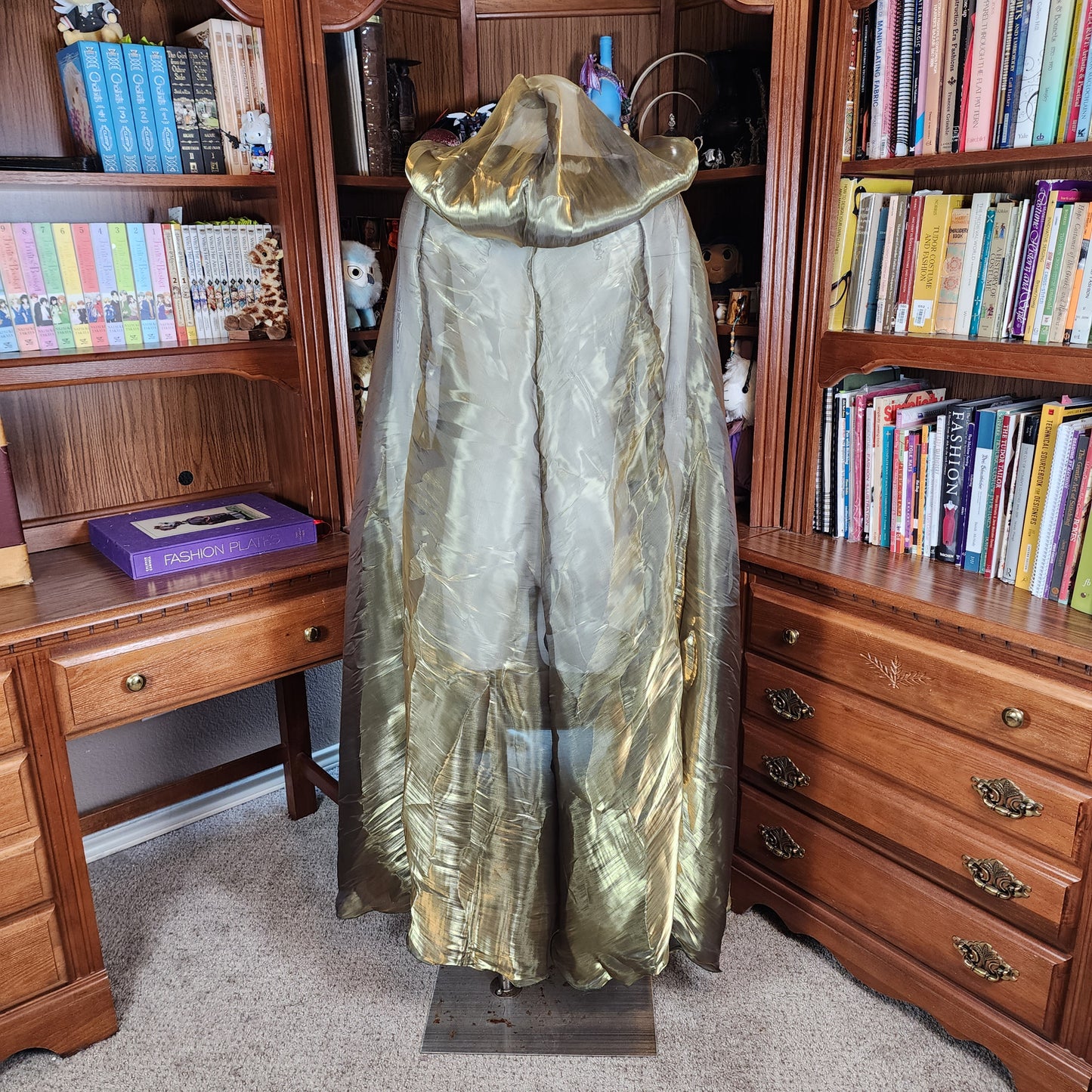 Fae Shimmer Cloak- Olive Iridescent Metallic Organza