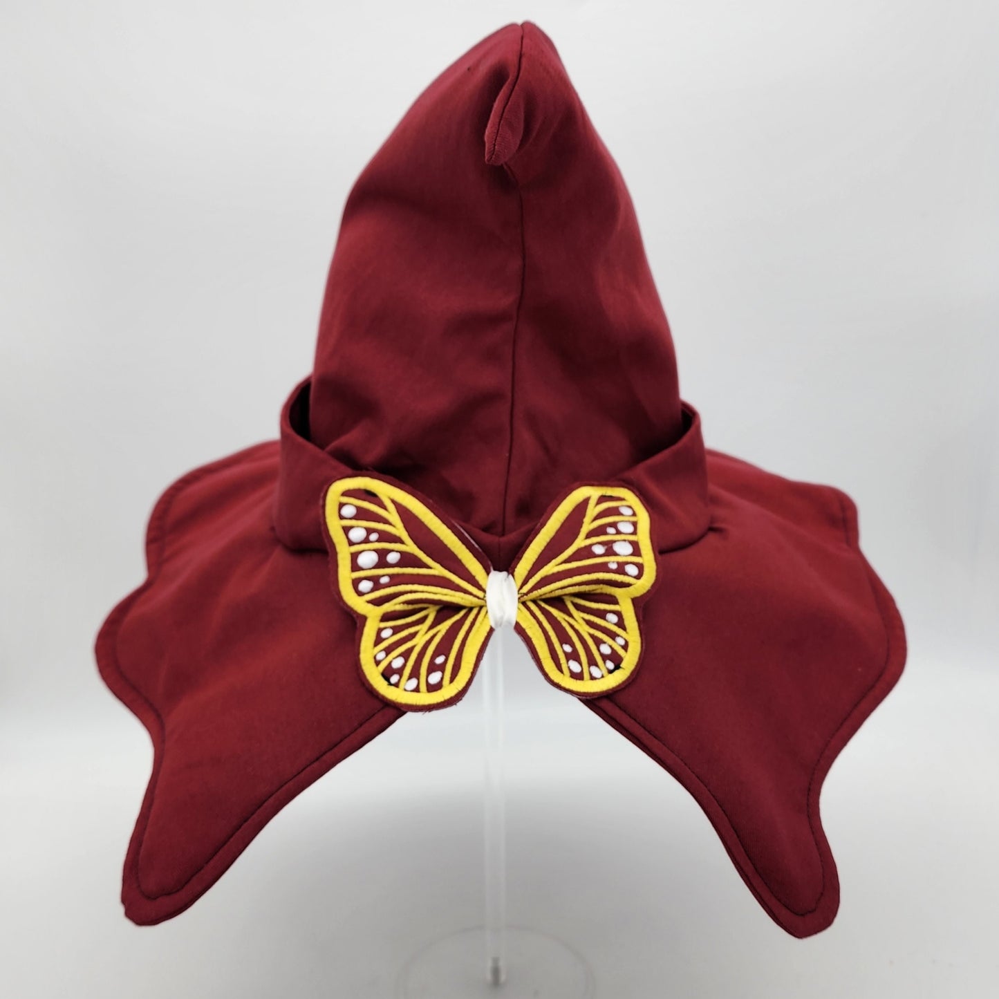Butterfly Witch Hat- Red with Gold and White Embroidery