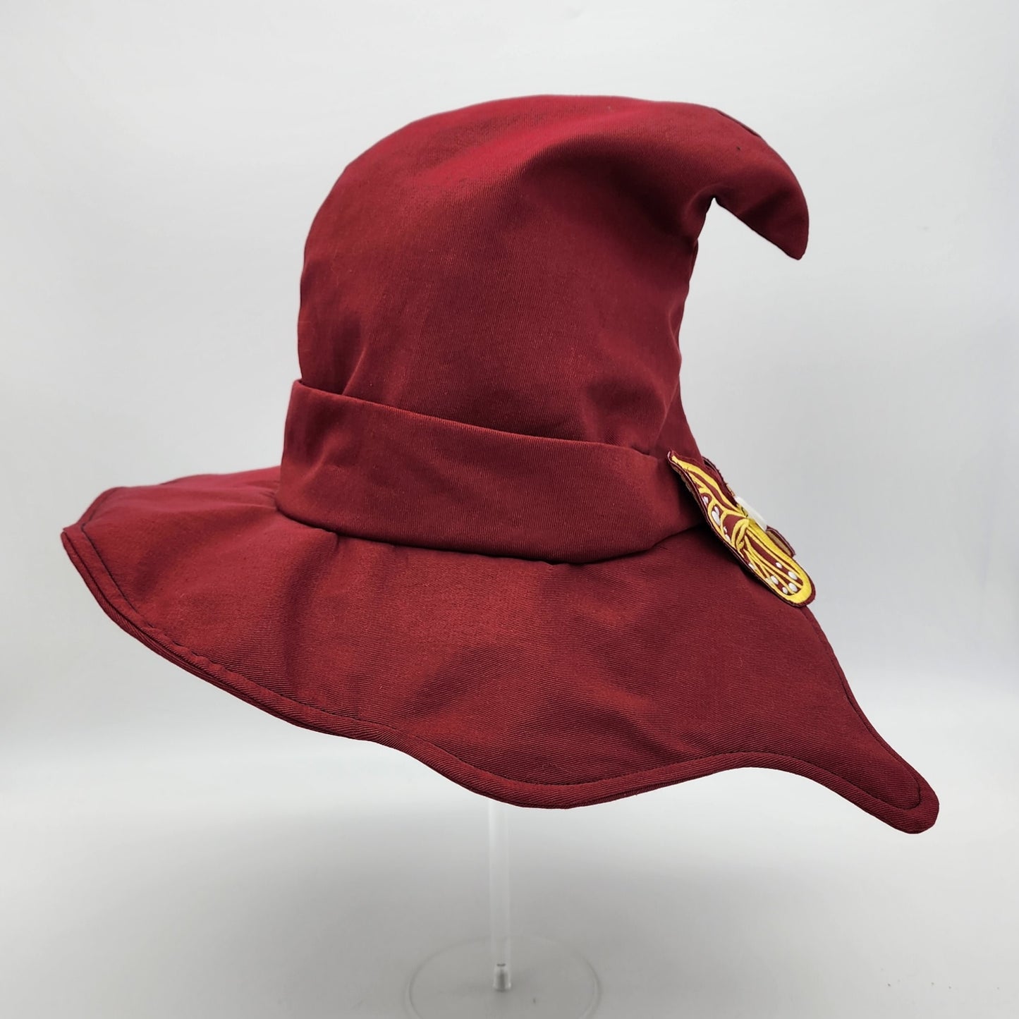 Butterfly Witch Hat- Red with Gold and White Embroidery