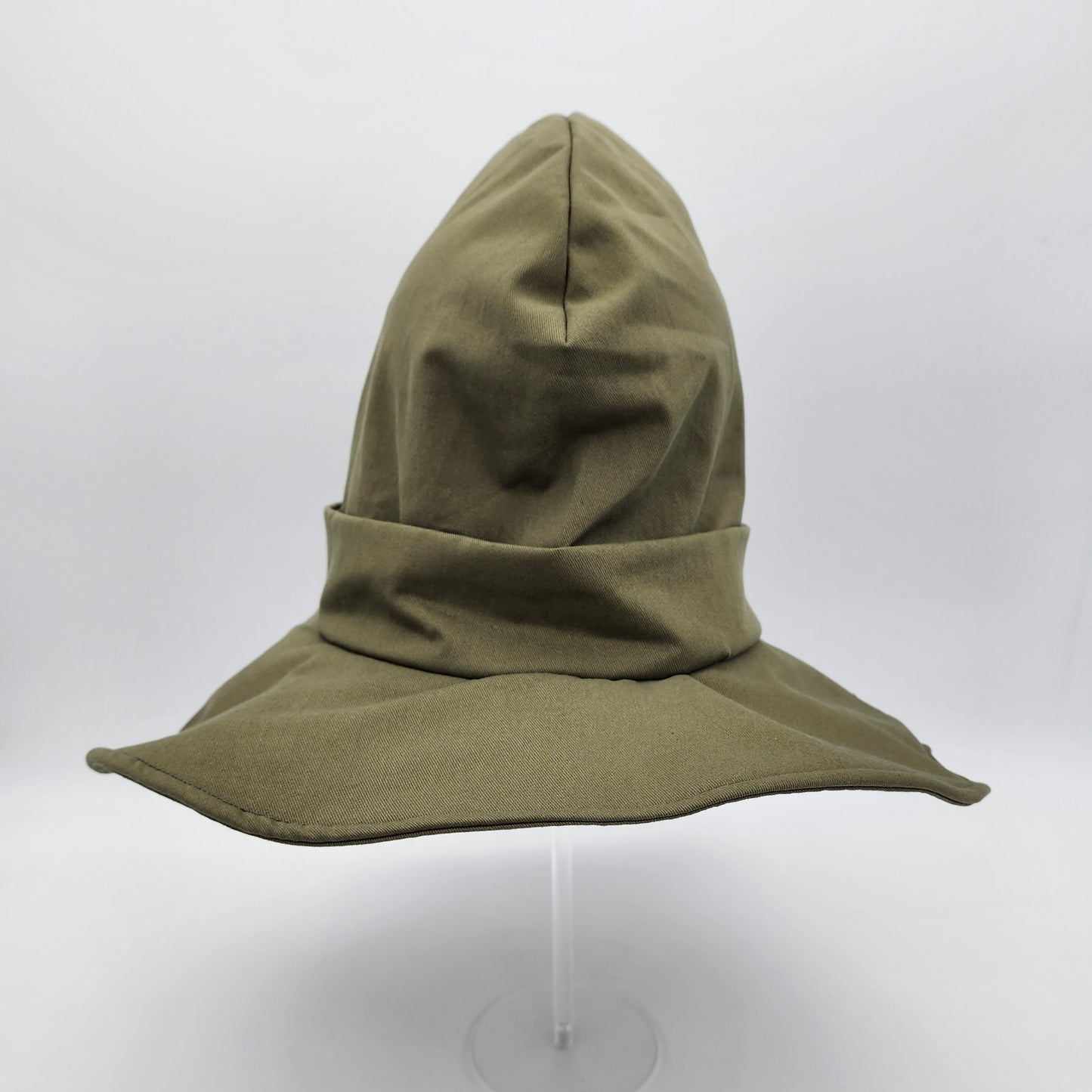 Butterfly Witch Hat- Olive Green with Gold and White Embroidery