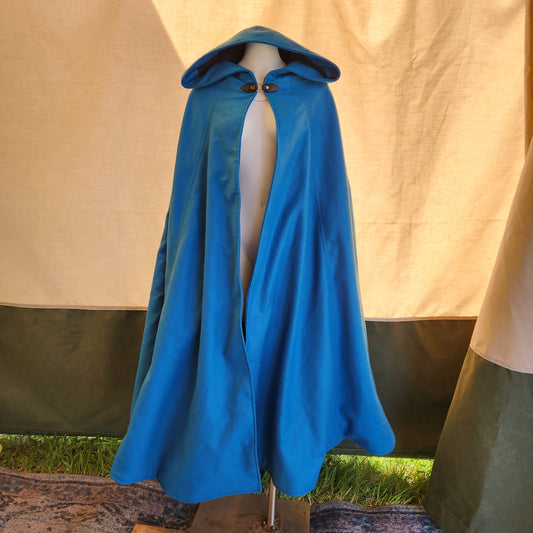 Winter Wanderer Cloak- Turquoise Cloak with Black Water Resistant Lining