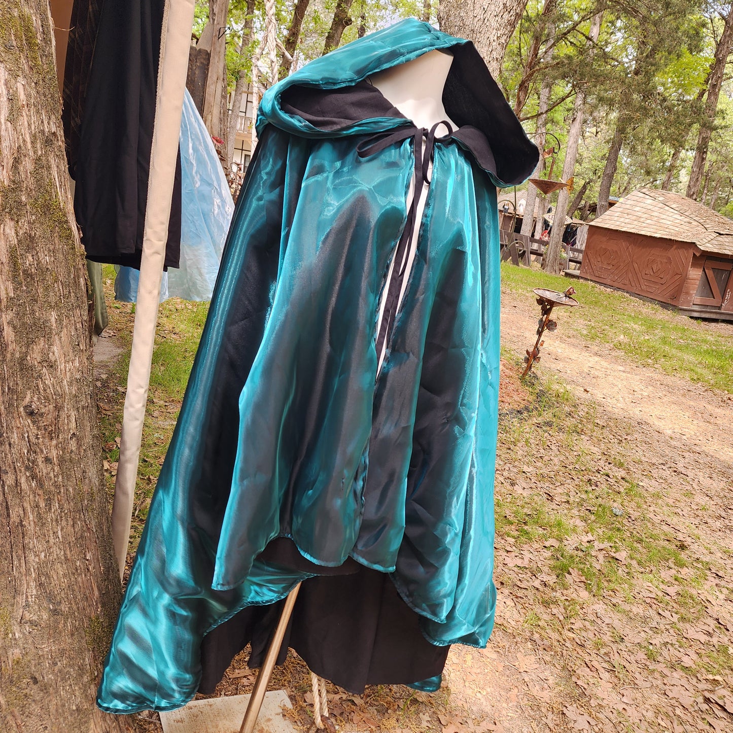 Spellslinger's Cloak- Emerald Green and Black