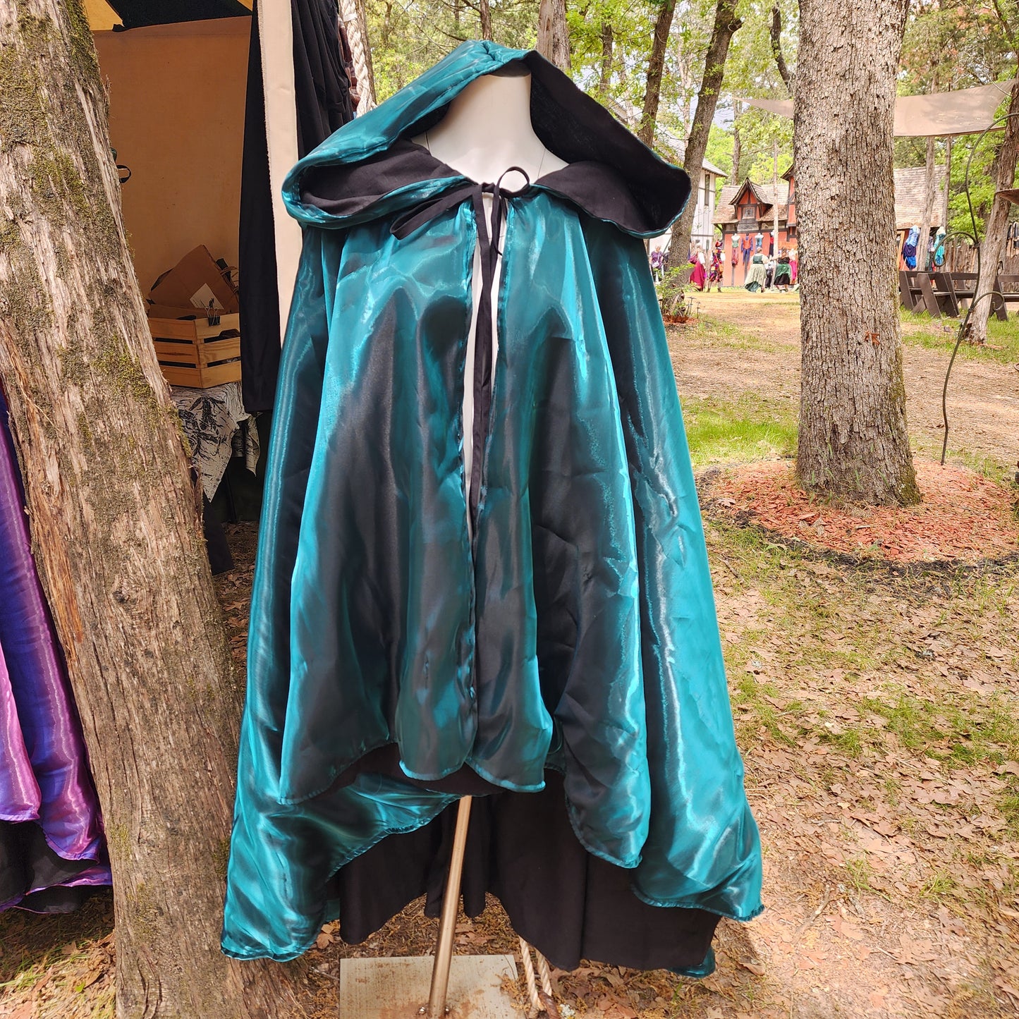 Spellslinger's Cloak- Emerald Green and Black