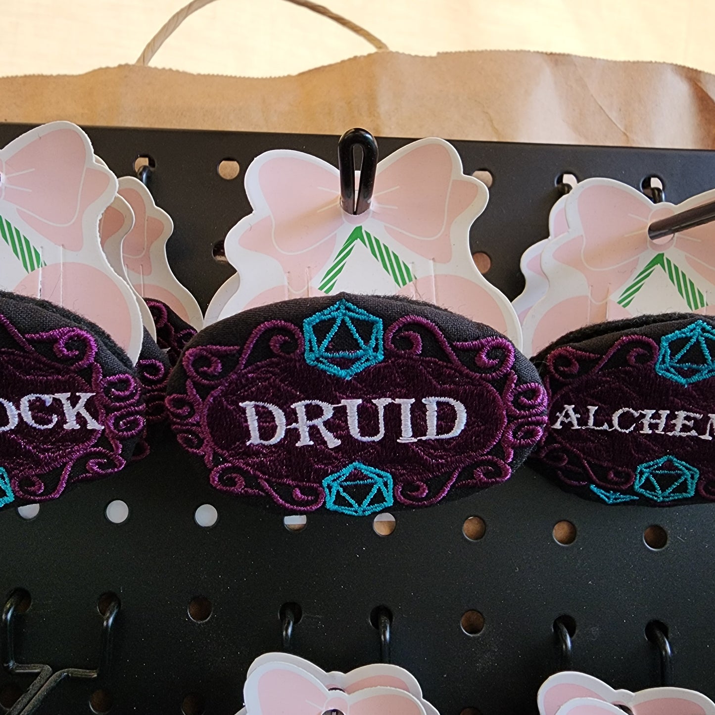 Embroidered hat pin badges