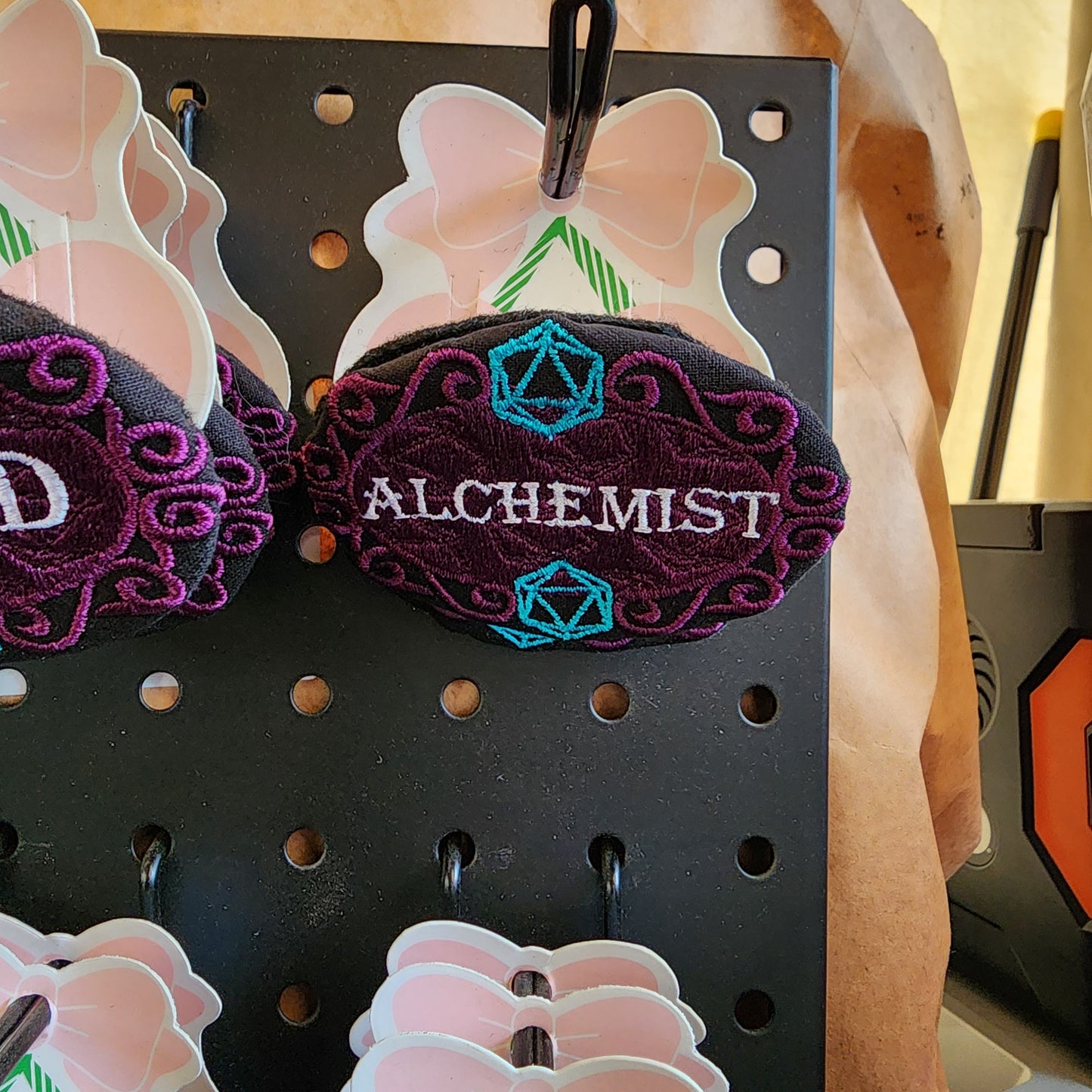 Embroidered hat pin badges