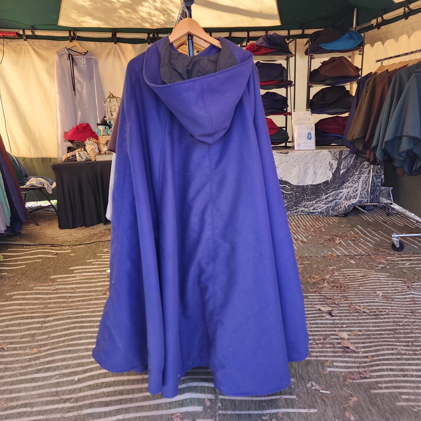 Winter Wanderer Cloak- Navy full cloak with Black water resistant lining