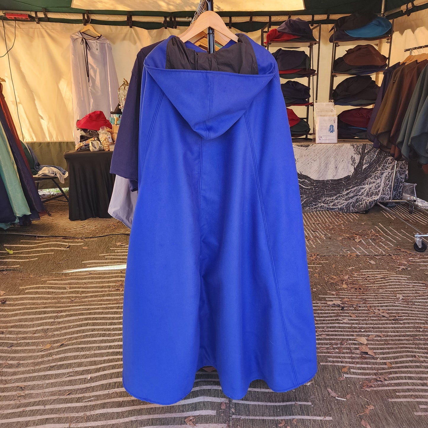 Winter Wanderer Cloak- Royal Blue full cloak with Black water resistant lining