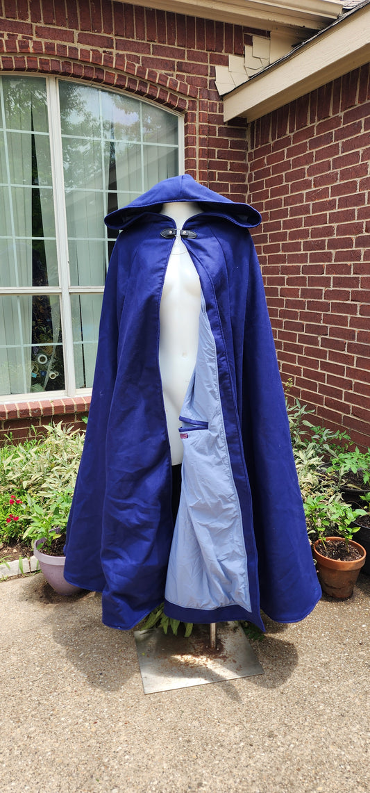 Navy with Slate Blue Water Resistant Lining Winter Wanderer Cloak
