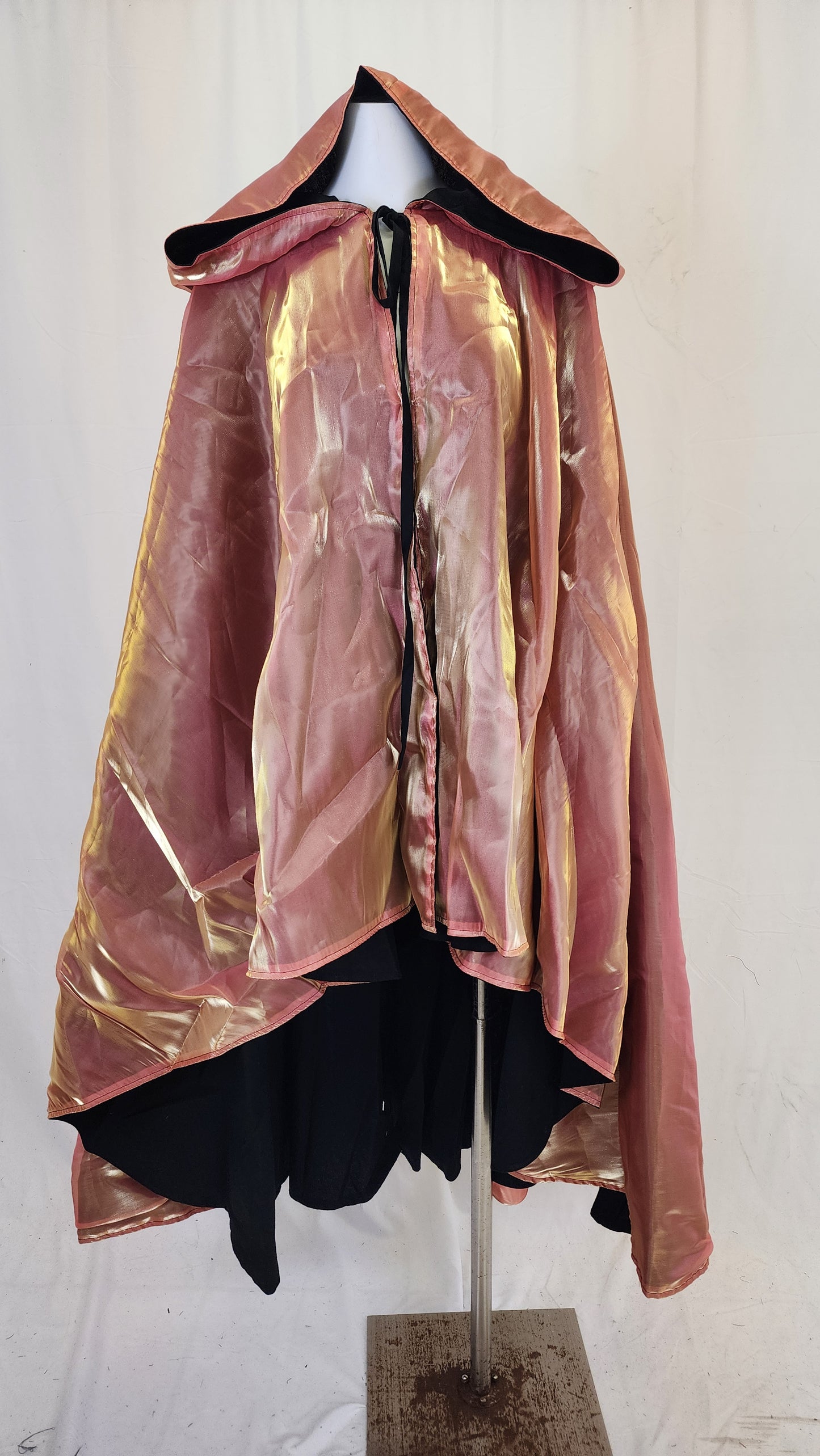 Spellslinger's Cloak- Orange/ Gold Iridescent and Black