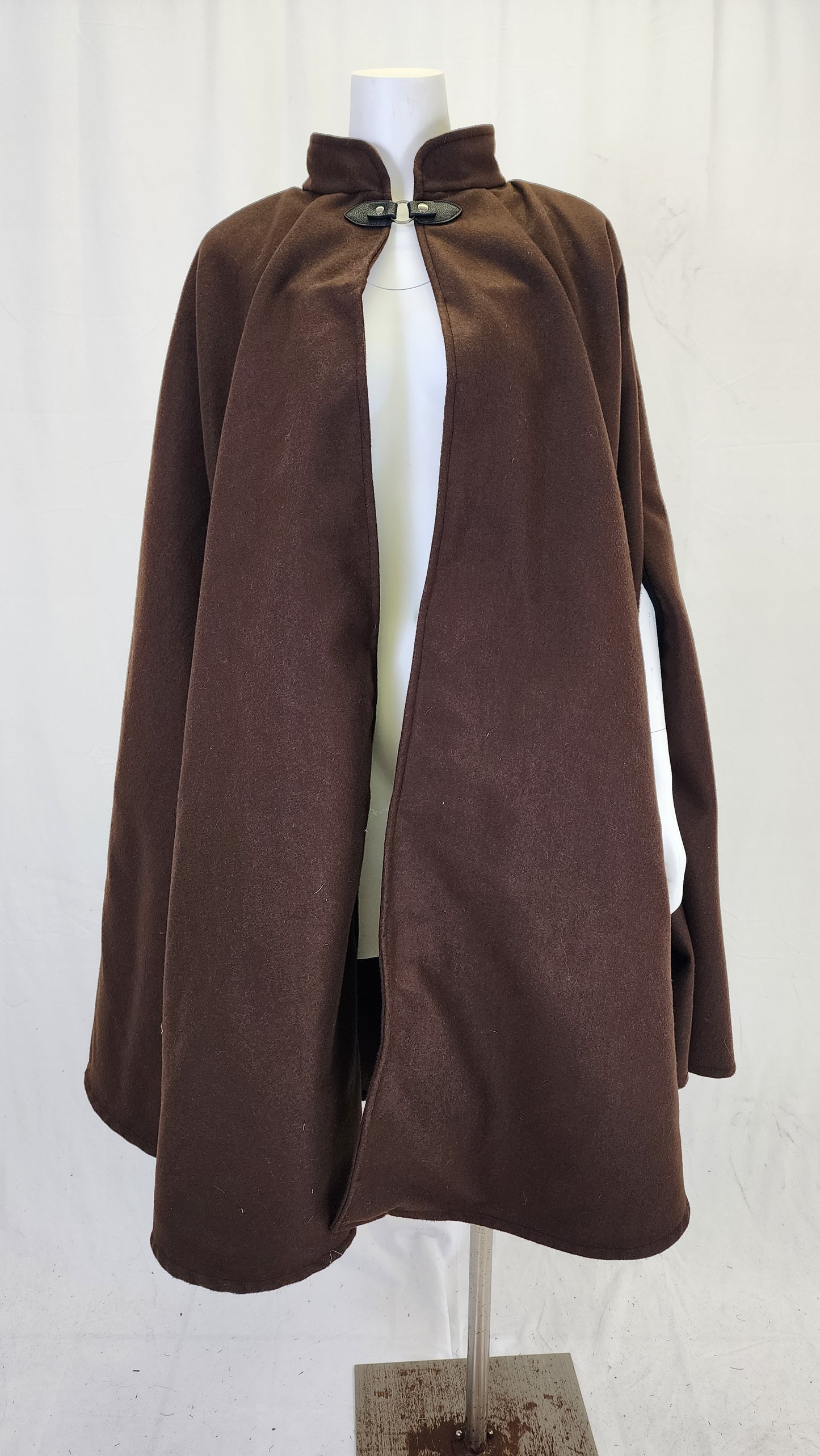 Market Day Cape- Dark Brown Cape with Collar and Arm Slits