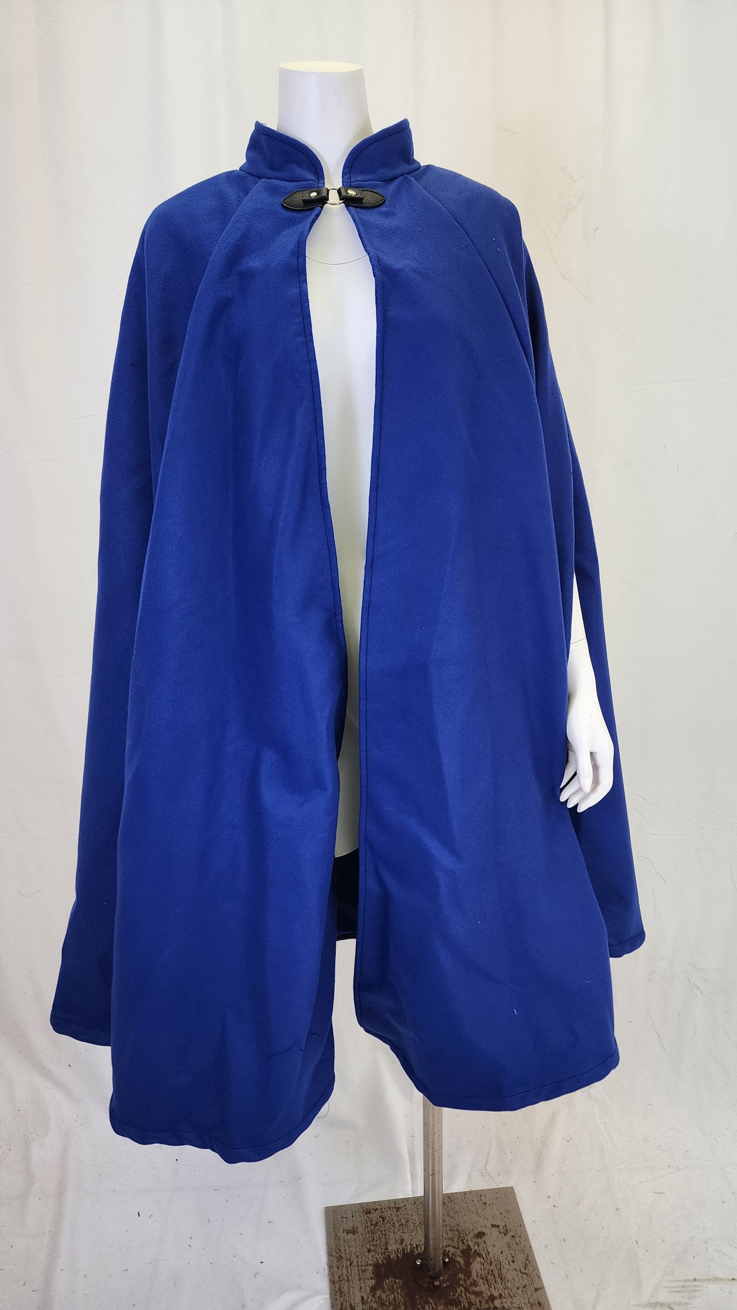 Market Day Cape- Royal Blue Mid-Length Cape with Collar and Arm Slits