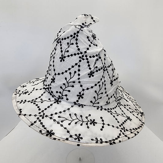 Black and White Eyelet Merry Mage hat