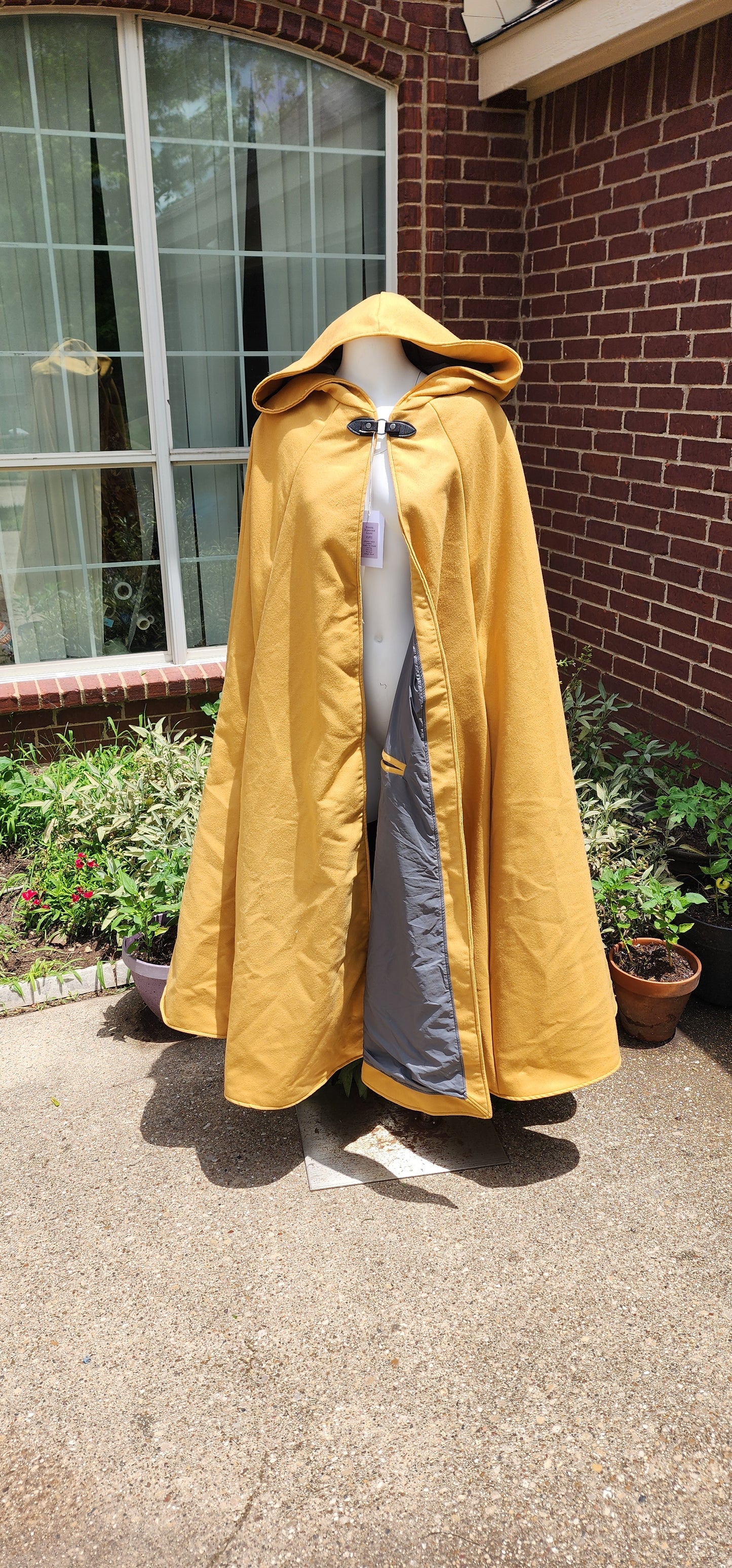 Yellow with Grey Water Resistant Lining Winter Wanderer Cloak