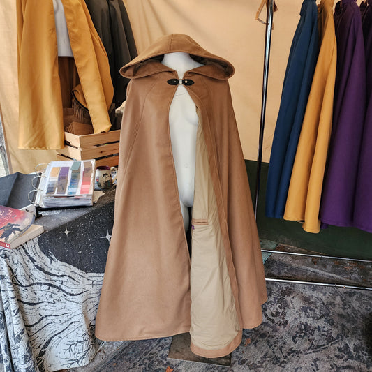 Winter Wanderer Cloak- Brown cloak with brown water resistant lining
