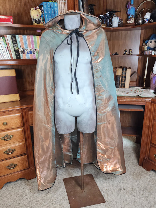 Fae Shimmer Cloak- Gold/Olive Iridescent Metallic Organza