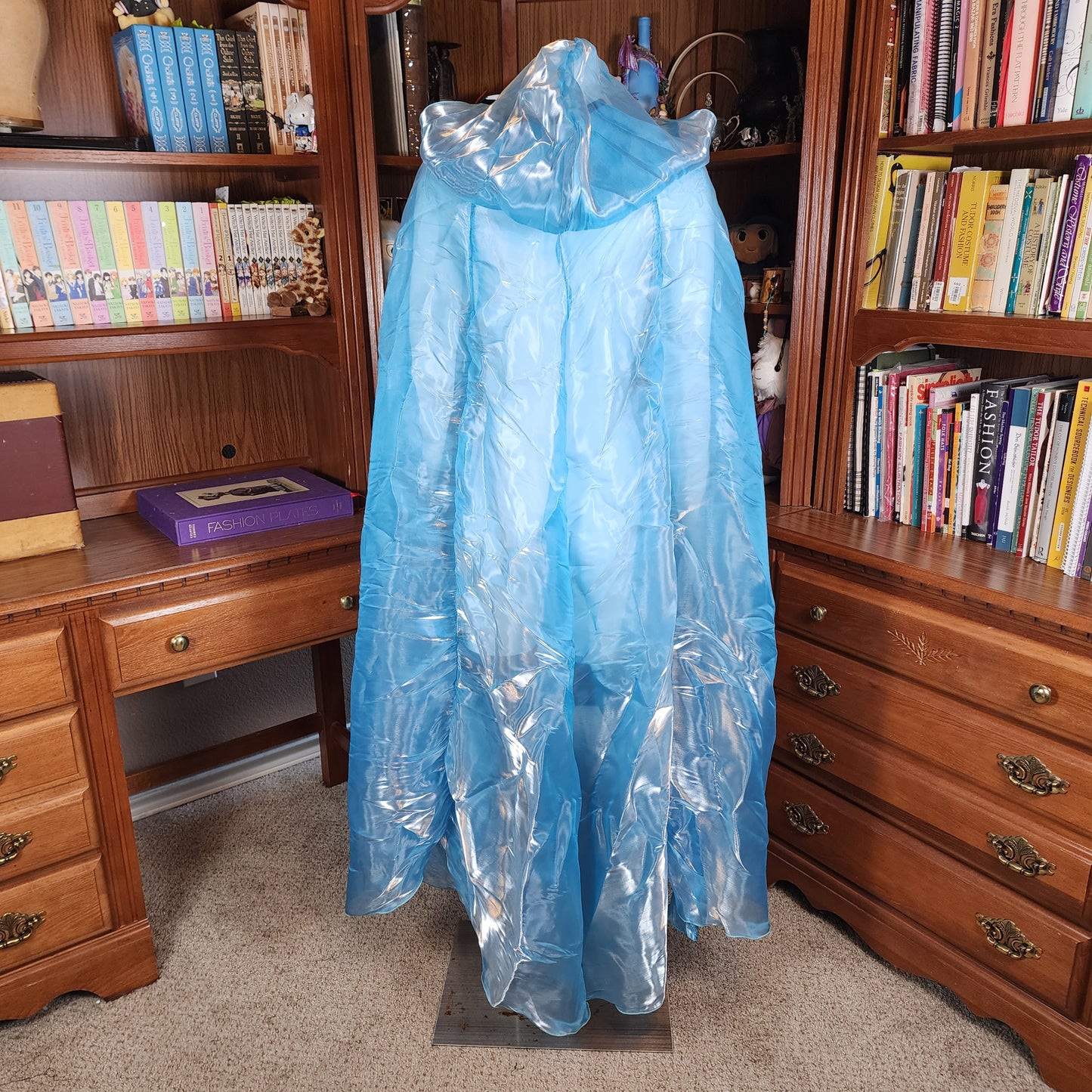Fae Shimmer Cloak- Aqua Iridescent Metallic Organza