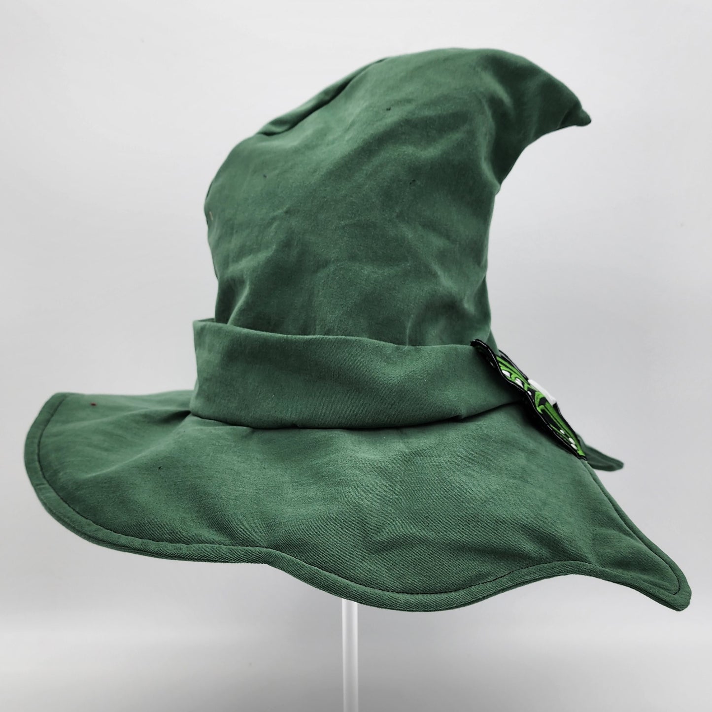 Butterfly Witch Hat- Emerald Green with Green and White Embroidery