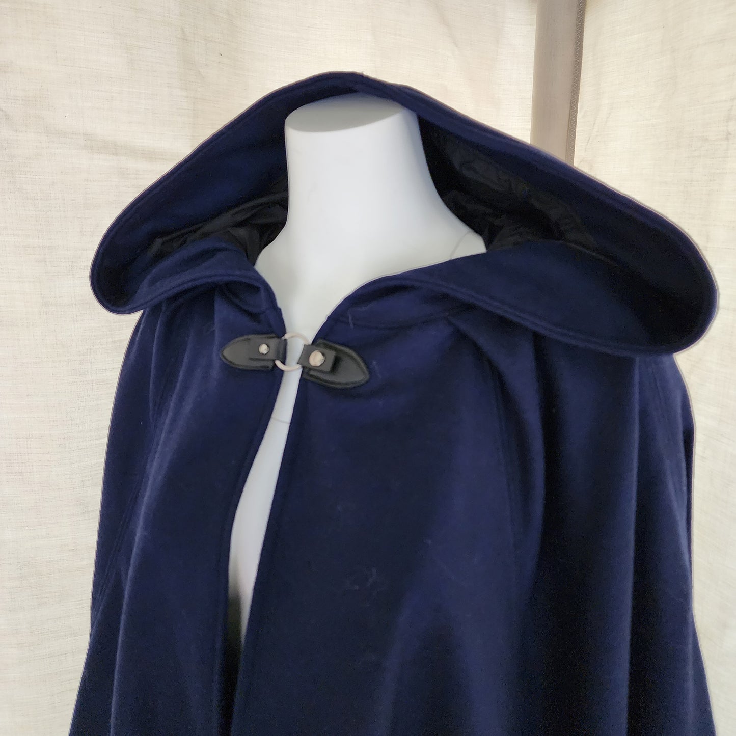 Winter Wanderer Cloak- Navy cloak with black water resistant lining