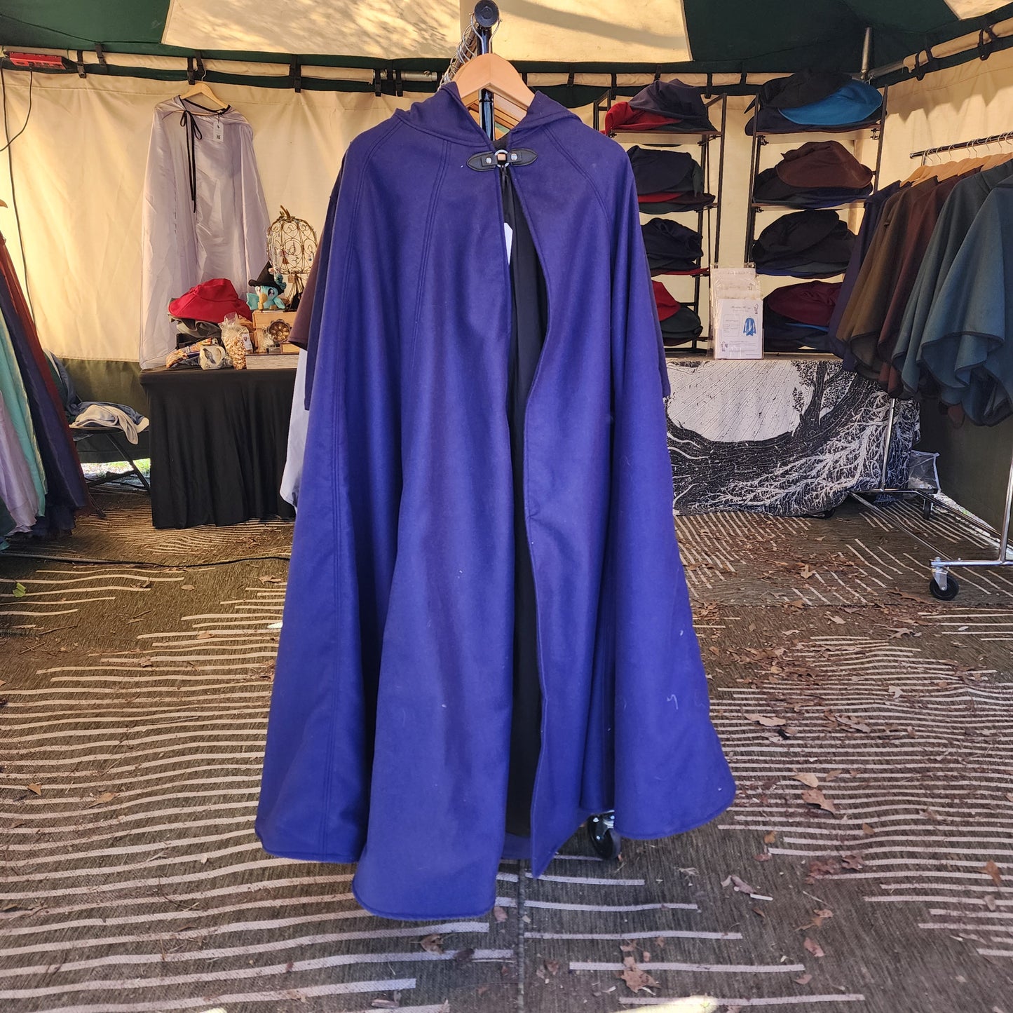 Winter Wanderer Cloak- Navy full cloak with Black water resistant lining