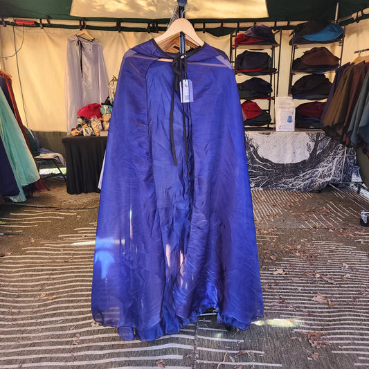 Fae Shimmer Cloak- Navy Iridescent Metallic Organza