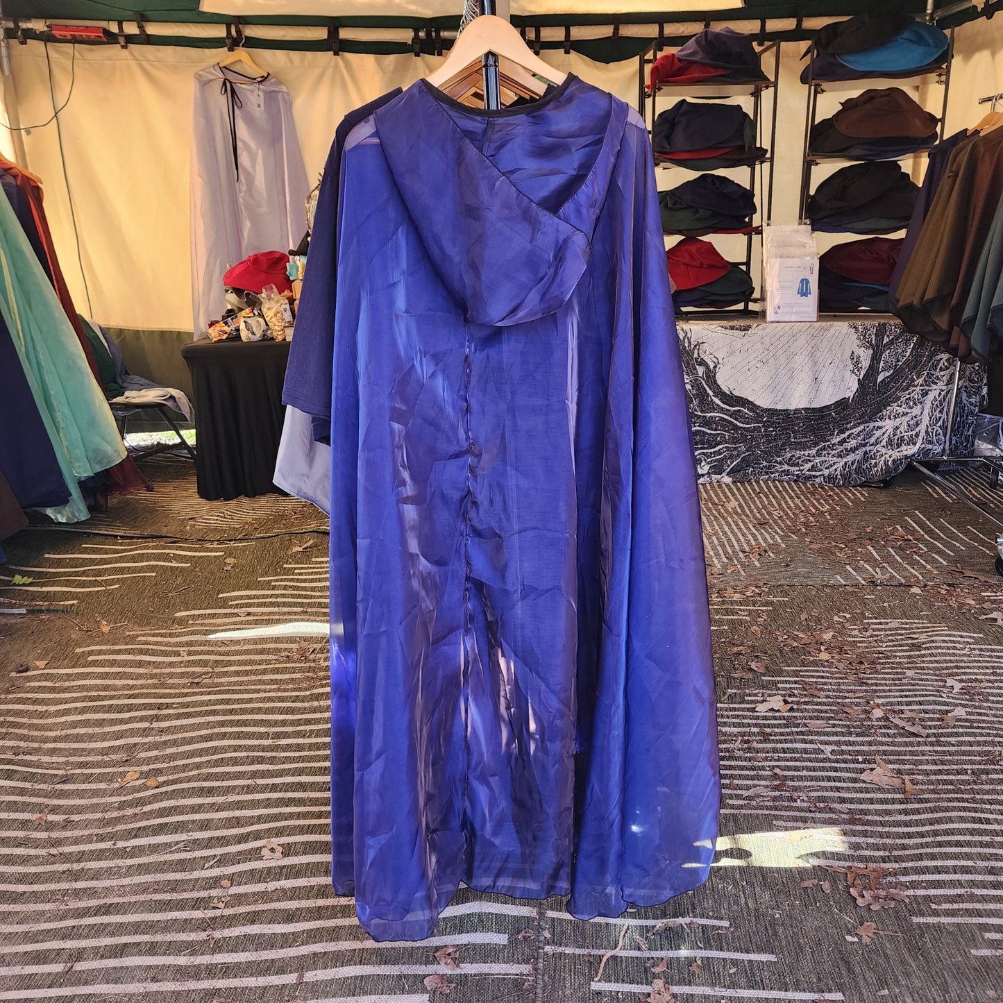 Fae Shimmer Cloak- Navy Iridescent Metallic Organza