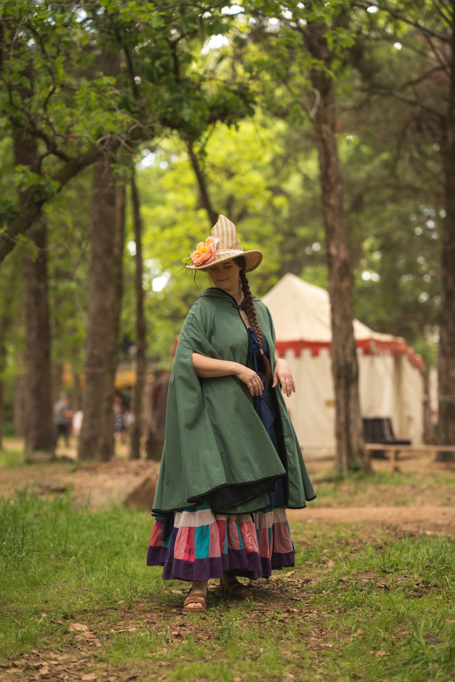 Traveler's Cloak- Green with Black Lining