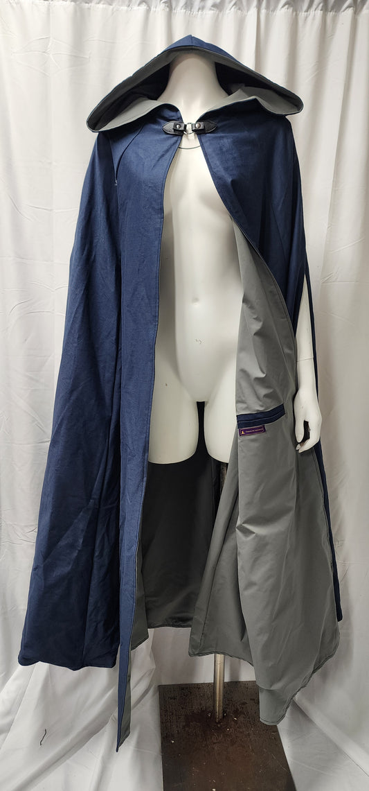 Navy with Sage Green Lining Nightblade Cloak