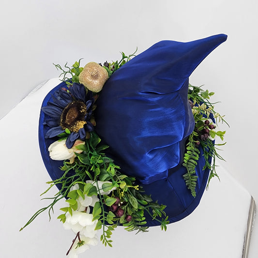 Navy Shimmer Floral Merry Mage Hat
