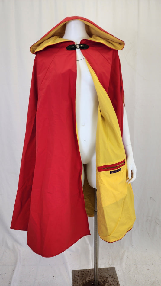 Traveler's Cloak- Red with Yellow Lining