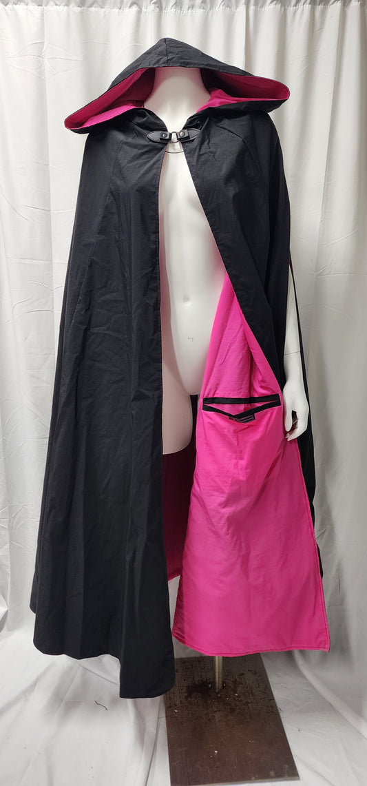 Black with Hot Pink Lining Nightblade Cloak (upgraded)