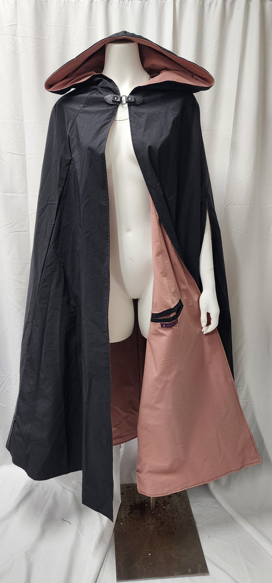 Black with Dusty Rose Lining Nightblade Cloak (upgraded)