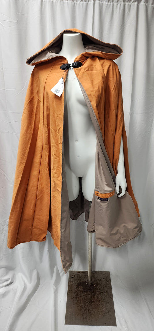 Traveler's Cloak- Orange with Tan Lining