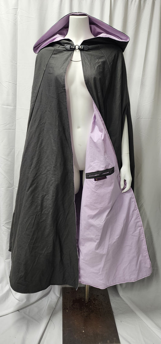 Grey with Lilac Lining Nightblade Cloak