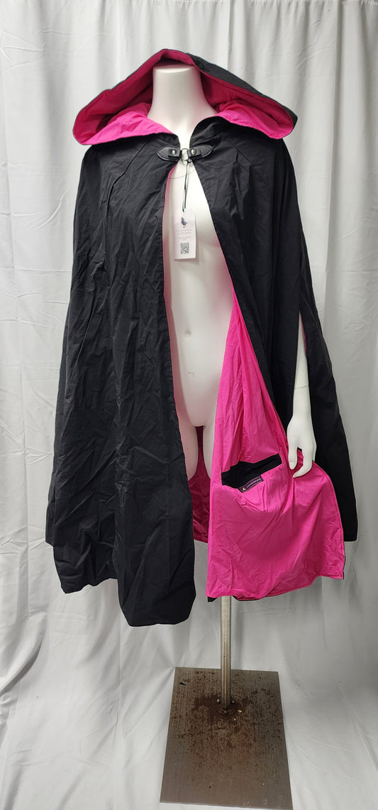Traveler's Cloak- Black with Hot Pink Lining (upgraded)
