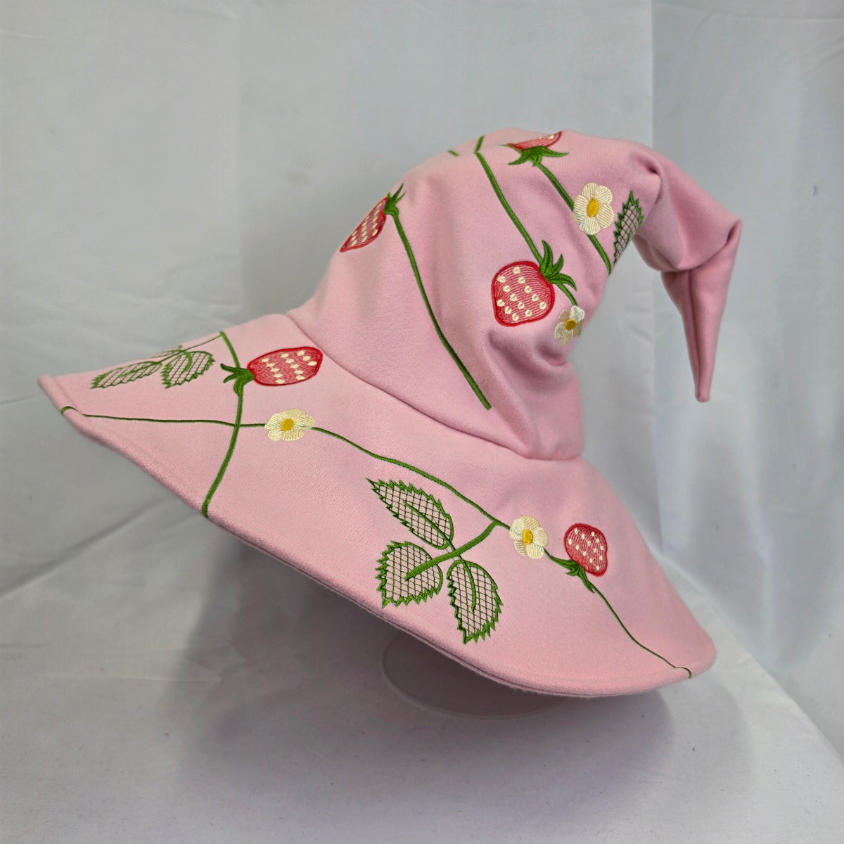 Embroidered Wizard Hat- Strawberries