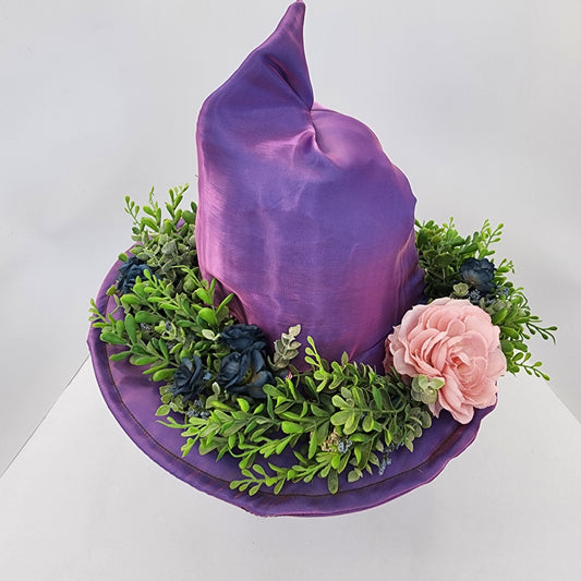 Purple Shimmer Floral Merry Mage Hat