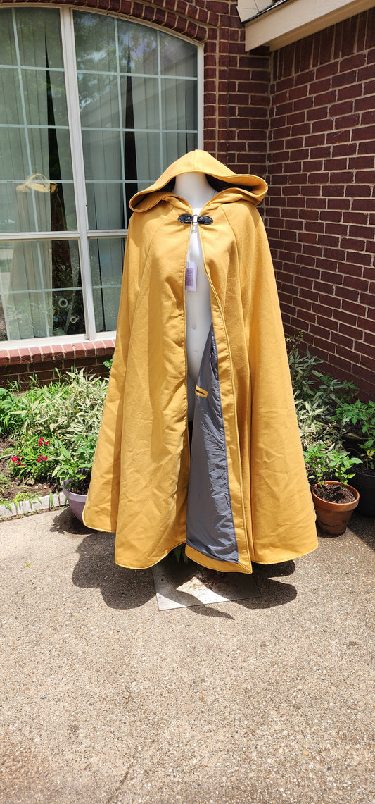 Yellow with Grey Water Resistant Lining Winter Wanderer Cloak