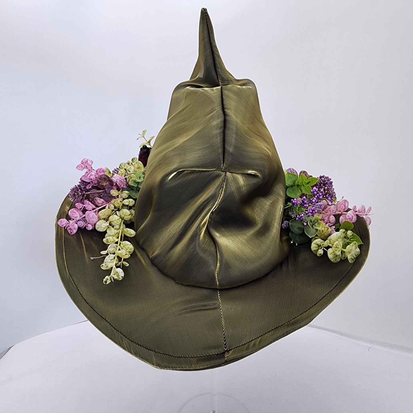 Olive Shimmer Floral Merry Mage Hat