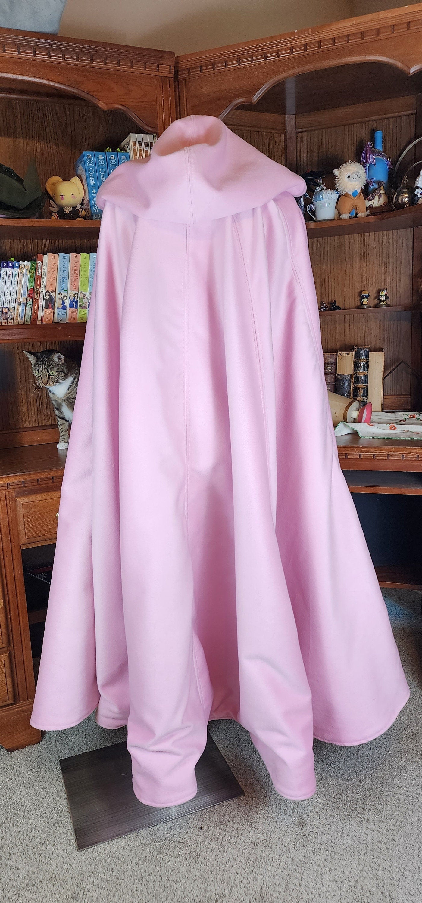 Winter Wanderer Cloak- Bubblegum Pink cloak with Blue water resistant lining